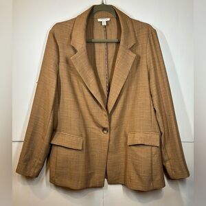 Topshop Women’s Camel Single-Button Blazer Size 8
